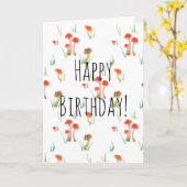 ハッピーバースデー!野生のキノコのカード カード (黄色い花)