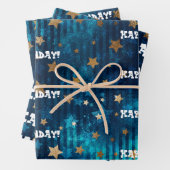 ハッピーバースデー!金ゴールド星 ラッピングペーパーシート (インサイチュ)