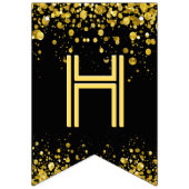 ☆ハッピーバースデー☆金ゴールド紙吹雪 バンティングフラッグ (第2の旗)