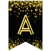 ☆ハッピーバースデー☆金ゴールド紙吹雪 バンティングフラッグ (第3の旗)