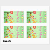 ハッピーバースデー 長方形シール (シート)