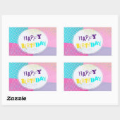 ハッピーバースデー 長方形シール (シート)