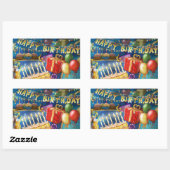 ハッピーバースデー 長方形シール (シート)