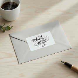 ハッピーバースデー 長方形シール