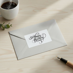 ハッピーバースデー 長方形シール