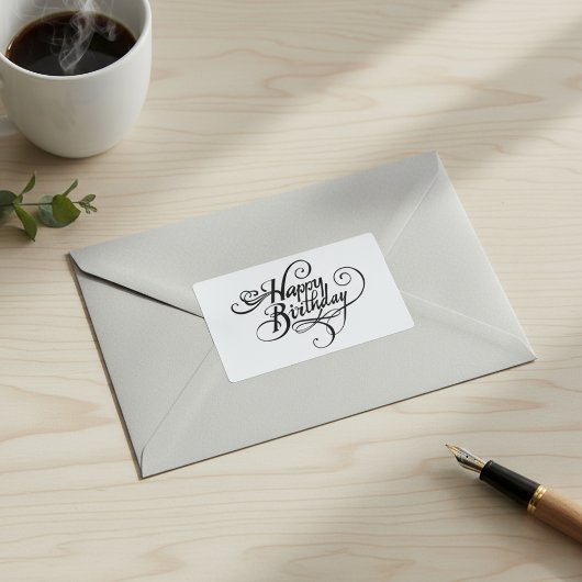 ハッピーバースデー 長方形シール