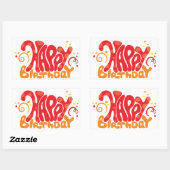 ハッピーバースデー 長方形シール (シート)