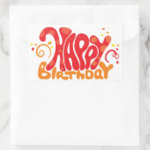 ハッピーバースデー 長方形シール (バッグ)