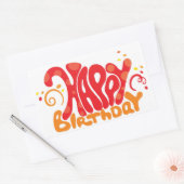 ハッピーバースデー 長方形シール (封筒)