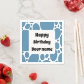 ハッピーバースデー、青いパターン スタンダードカクテルナプキン (インサイチュ)