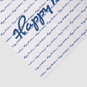 ハッピーバースデー!青い繰り返しパターン 薄葉紙 (詳細)