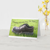 ハッピーバースデー – 靴の中に住んでいる カード (黄色い花)