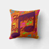 ハッピーバースデー – 音楽装飾用クッション クッション (裏面)