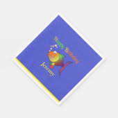 ハッピーバースデー、魚のテンプレート スタンダードランチョンナプキン (角)