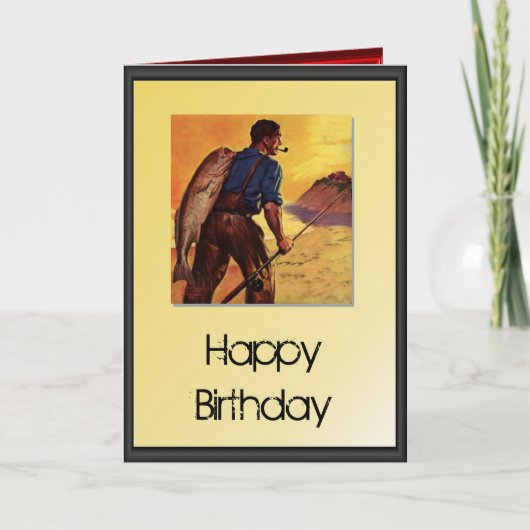 ハッピーバースデー-魚釣り カード (正面)