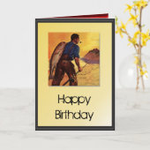 ハッピーバースデー-魚釣り カード (黄色い花)