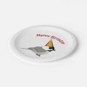 ハッピーバースデー《鳥》アメリカゴガラ ペーパープレート (アングル)