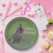 ハッピーバースデー（鳥）ショウジョウコウカンチョウ ペーパープレート (パーティー)