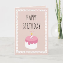 ハッピーバースデー – 麻雀タイルとケーキピンク