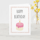 ハッピーバースデー – 麻雀タイルとケーキ カード (黄色い花)