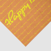 ハッピーバースデー!黄色のカジュアルスクリプト繰り返し 薄葉紙 (詳細)