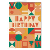 ハッピーバースデー。黄色の緑の赤い幾何学的パターン (正面)