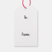 ハッピーバースデー!黒い女性ナチュラルヘア、バブルガム ギフトタグ (裏面)