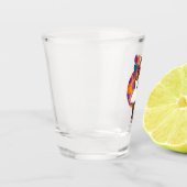 ハッピーバースデー!黒い女性、風船と花 ショットグラス (左)