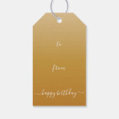 ハッピーバースデー、黒い女性(W/Shades Yellow金ゴールド) ギフトタグ (裏面)