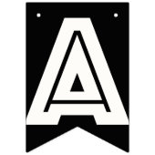 ハッピーバースデー☆黒い背景の白い文字 バンティングフラッグ (第3の旗)