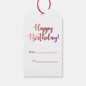 ハッピーバースデー!黒人女性アフカラフルロ花 ギフトタグ (裏面)