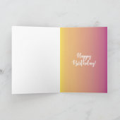 ハッピーバースデー!黒人女性カラフル天然毛 カード (内部)