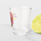 ハッピーバースデー!黒人女性カラフル天然毛 ショットグラス (右)