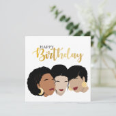 ハッピーバースデー!黒人女性シスター・フレンズ カード (スタンド正面)