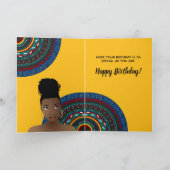 ハッピーバースデー!黒人女性トライバルインスパイア金ゴールド カード (内部)