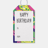 ハッピーバースデー!黒人女性バブルガムカラフル、 ギフトタグ (裏面)