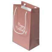 ハッピーバースデー!黒人女性ピンクアフロ，バブルガム スモールペーパーバッグ (裏面アングル)