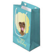 ハッピーバースデー!黒人女性ブロンド・アフロバブルガム スモールペーパーバッグ (正面アングル)