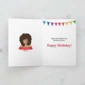 ハッピーバースデー、黒人女性、バナカラフルー カード (内部)