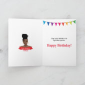 ハッピーバースデー、黒人女性、バナカラフルー カード (内部)