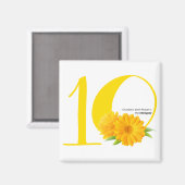 ハッピーバースデー: 10月誕生フラワーマリゴールド マグネット (正面/裏面)