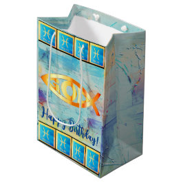 ハッピーバースデー/-2月19日 – 3月20日魚座 ミディアムペーパーバッグ