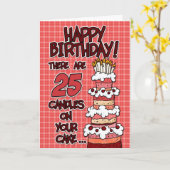 ハッピーバースデー- 25歳 カード (黄色い花)