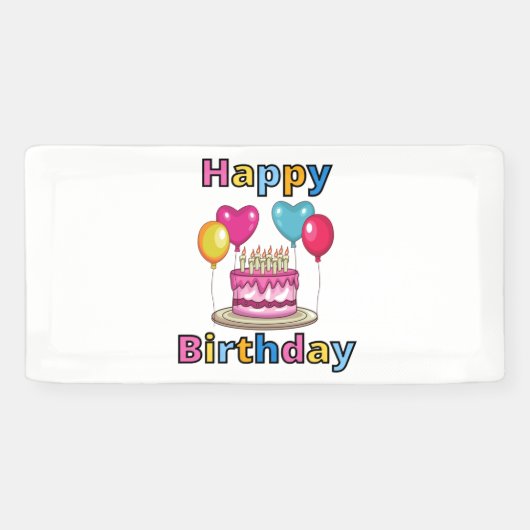 ハッピーバースデー 2x1 ヴィニール バナー 横断幕 (横)