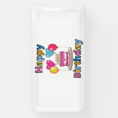 ハッピーバースデー 2x1 ヴィニール バナー 横断幕 (縦)