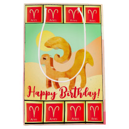 ハッピーバースデー/3月21日～4月19日おひじ ミディアムペーパーバッグ