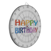 ハッピーバースデー- 3Dに似た贈カラフルり物 ダーツボード (正面左)