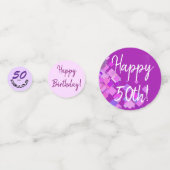 ハッピーバースデー"50およびすばらしい"タイポグラフィのパーティー コンフェッティ (裏面)