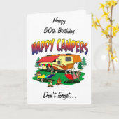 ハッピーバースデー*50th* TO *THE CAMPER* IN YOUR LIFE カード (黄色い花)