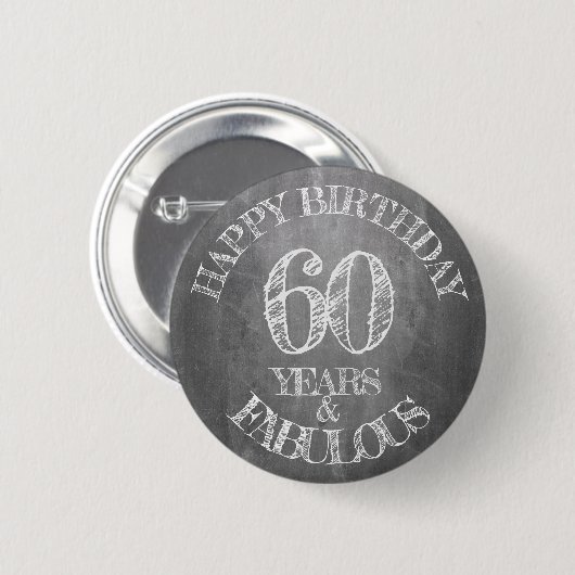 ハッピーバースデー- 60年で素晴らしい 缶バッジ (正面&裏面)